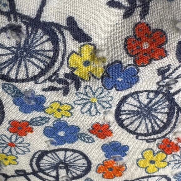 Pippa & Julie Bicycle Floral Dress Size 4 Whimsical Bike Print Gingham Bow - Picture 5 of 11